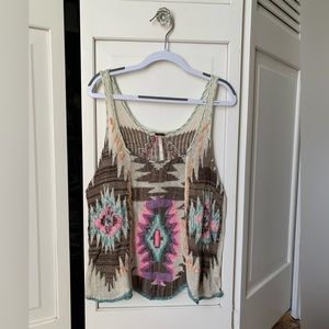 Free people woven southwestern tank top
